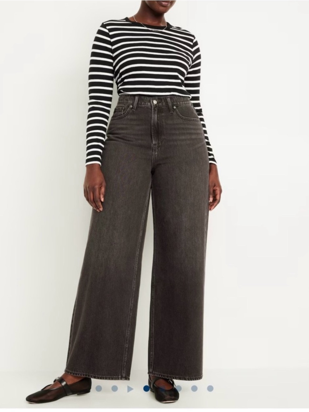 Old Navy High-Rise Wide Leg Jeans - Charcoal Black